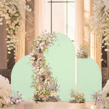 Maxbell 3Pcs Arch Backdrop Covers New Year Reception Anniversary Wedding Arch Covers Light Green