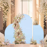 Maxbell 3Pcs Arch Backdrop Covers New Year Reception Anniversary Wedding Arch Covers Light Blue