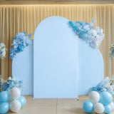 Maxbell 3Pcs Arch Backdrop Covers New Year Reception Anniversary Wedding Arch Covers Light Blue