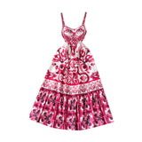 Maxbell Women Dress Gift Lady Beach Vacation Dress for Shopping Street Beach S Rose Red