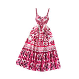 Maxbell Women Dress Gift Lady Beach Vacation Dress for Shopping Street Beach S Rose Red
