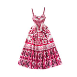 Maxbell Women Dress Gift Lady Beach Vacation Dress for Shopping Street Beach S Rose Red