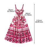 Maxbell Women Dress Gift Lady Beach Vacation Dress for Shopping Street Beach S Rose Red