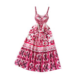 Maxbell Women Dress Gift Lady Beach Vacation Dress for Shopping Street Beach M Rose Red