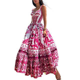 Maxbell Women Dress Gift Lady Beach Vacation Dress for Shopping Street Beach 2XL Rose Red