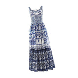Maxbell Women Dress Gift Lady Beach Vacation Dress for Shopping Street Beach S Blue