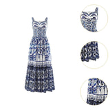 Maxbell Women Dress Gift Lady Beach Vacation Dress for Shopping Street Beach S Blue