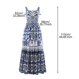 Maxbell Women Dress Gift Lady Beach Vacation Dress for Shopping Street Beach M Blue