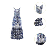 Maxbell Women Dress Gift Lady Beach Vacation Dress for Shopping Street Beach L Blue