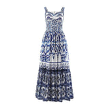 Maxbell Women Dress Gift Lady Beach Vacation Dress for Shopping Street Beach XL Blue