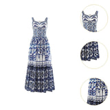 Maxbell Women Dress Gift Lady Beach Vacation Dress for Shopping Street Beach XL Blue