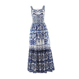 Maxbell Women Dress Gift Lady Beach Vacation Dress for Shopping Street Beach 2XL Blue