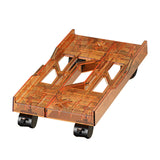 Maxbell Desktop CPU Rolling Stand Hollow Design Computer Case Stand for School Room Orange