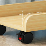 Maxbell Desktop CPU Wooden Rolling Stand Mobile CPU Stand for Under Desk Gaming Room