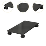 Maxbell Desktop CPU Wooden Rolling Stand PC Holder Cart for Under Desk Gaming School Black