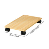 Maxbell Desktop CPU Wooden Rolling Stand PC Holder Cart for Under Desk Gaming School Wood