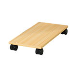 Maxbell Desktop CPU Wooden Rolling Stand PC Holder Cart for Under Desk Gaming School Wood