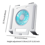 Maxbell Laptop Stand with Cooling Fan Stable Practical for Bedroom Apartments Travel Silver