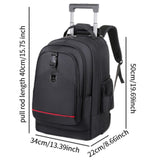 Maxbell Rolling Backpack Hidden Shoulder Strap Trolley Bag for Camping Travel Adults Black