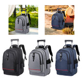 Maxbell Rolling Backpack Hidden Shoulder Strap Trolley Bag for Camping Travel Adults Black