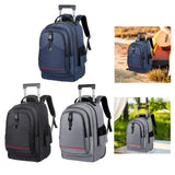 Maxbell Rolling Backpack Hidden Shoulder Strap Trolley Bag for Camping Travel Adults Black