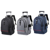 Maxbell Rolling Backpack Hidden Shoulder Strap Trolley Bag for Camping Travel Adults Black