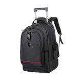 Maxbell Rolling Backpack Hidden Shoulder Strap Trolley Bag for Camping Travel Adults Black