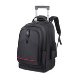 Maxbell Rolling Backpack Hidden Shoulder Strap Trolley Bag for Camping Travel Adults Black