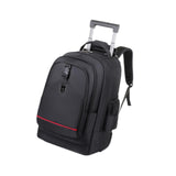 Maxbell Rolling Backpack Hidden Shoulder Strap Trolley Bag for Camping Travel Adults Black
