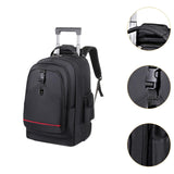 Maxbell Rolling Backpack Hidden Shoulder Strap Trolley Bag for Camping Travel Adults Black