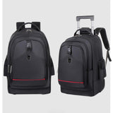 Maxbell Rolling Backpack Hidden Shoulder Strap Trolley Bag for Camping Travel Adults Black