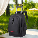 Maxbell Rolling Backpack Hidden Shoulder Strap Trolley Bag for Camping Travel Adults Black