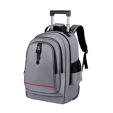 Maxbell Rolling Backpack Hidden Shoulder Strap Trolley Bag for Camping Travel Adults Gray