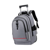 Maxbell Rolling Backpack Hidden Shoulder Strap Trolley Bag for Camping Travel Adults Gray