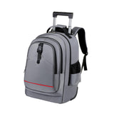 Maxbell Rolling Backpack Hidden Shoulder Strap Trolley Bag for Camping Travel Adults Gray