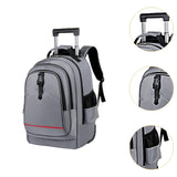 Maxbell Rolling Backpack Hidden Shoulder Strap Trolley Bag for Camping Travel Adults Gray