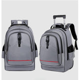 Maxbell Rolling Backpack Hidden Shoulder Strap Trolley Bag for Camping Travel Adults Gray