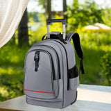 Maxbell Rolling Backpack Hidden Shoulder Strap Trolley Bag for Camping Travel Adults Gray