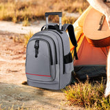 Maxbell Rolling Backpack Hidden Shoulder Strap Trolley Bag for Camping Travel Adults Gray