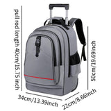 Maxbell Rolling Backpack Hidden Shoulder Strap Trolley Bag for Camping Travel Adults Gray