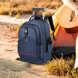 Maxbell Rolling Backpack Hidden Shoulder Strap Trolley Bag for Camping Travel Adults Blue