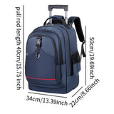 Maxbell Rolling Backpack Hidden Shoulder Strap Trolley Bag for Camping Travel Adults Blue