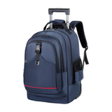 Maxbell Rolling Backpack Hidden Shoulder Strap Trolley Bag for Camping Travel Adults Blue