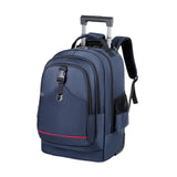 Maxbell Rolling Backpack Hidden Shoulder Strap Trolley Bag for Camping Travel Adults Blue
