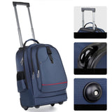 Maxbell Rolling Backpack Hidden Shoulder Strap Trolley Bag for Camping Travel Adults Blue