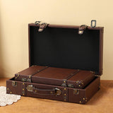 Maxbell Decorative Travel Chest Wooden Bedroom Display Home Carry on Overnight Case S 34cmx8cmx20.5cm