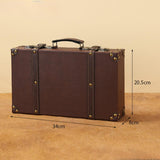 Maxbell Decorative Travel Chest Wooden Bedroom Display Home Carry on Overnight Case S 34cmx8cmx20.5cm