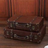 Maxbell Decorative Travel Chest Wooden Bedroom Display Home Carry on Overnight Case S 34cmx8cmx20.5cm