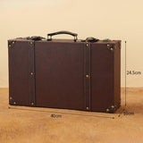 Maxbell Decorative Travel Chest Wooden Bedroom Display Home Carry on Overnight Case L 40cmx10cmx24.5cm