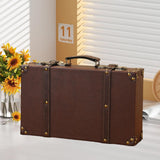 Maxbell Decorative Travel Chest Wooden Bedroom Display Home Carry on Overnight Case L 40cmx10cmx24.5cm